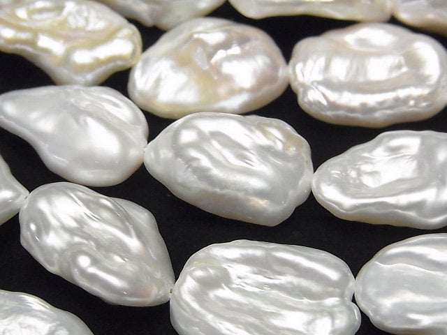Fresh Water Pearl Keshi Pearl AA++ Baroque 16-23m White 1strand beads (aprx.15inch/37cm)