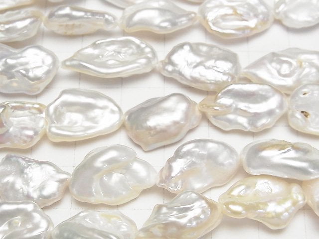 Fresh Water Pearl Keshi Pearl AA++ Baroque 16-23m White 1strand beads (aprx.15inch/37cm)
