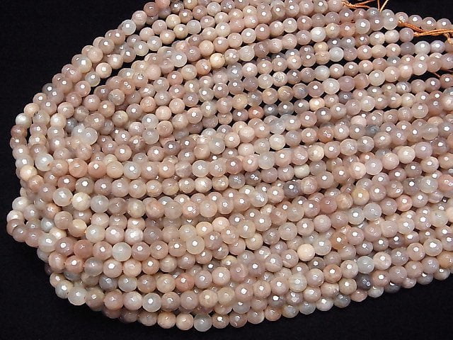 Multicolor Moonstone AA++ 128Faceted Round 6mm Coated 1strand beads (aprx.15inch/37cm)