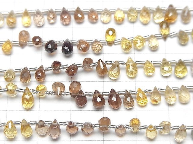 Hohe Qualität Natürlicher Multi-Color Zirkon AAA- Tropfenform Facettiert Briolette Halb oder 1 Strang Perlen (ca. 7 Zoll/18 cm)