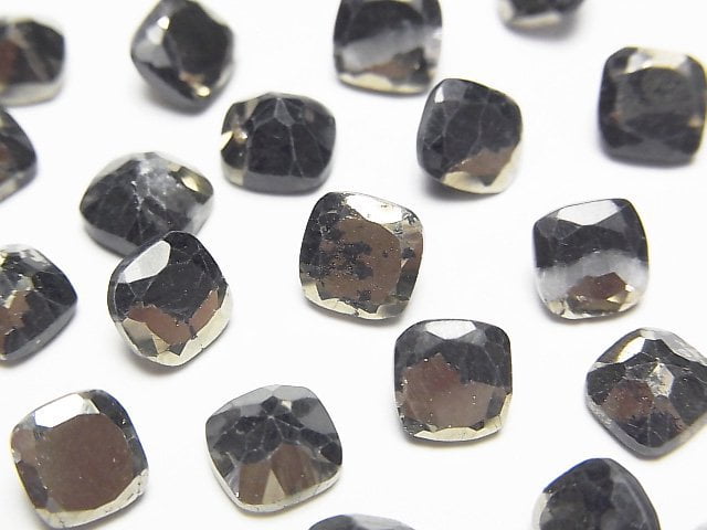 Matrix Pyrite Square Faceted 6x6mm 5pcs