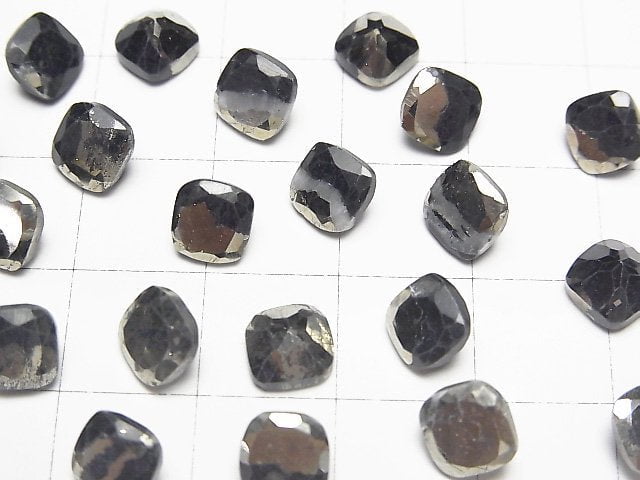 Matrix Pyrit Quadrat Facettiert 6x6mm 5 Stück