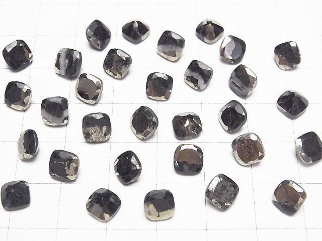 Matrix Pyrit Quadrat Facettiert 6x6mm 5 Stück