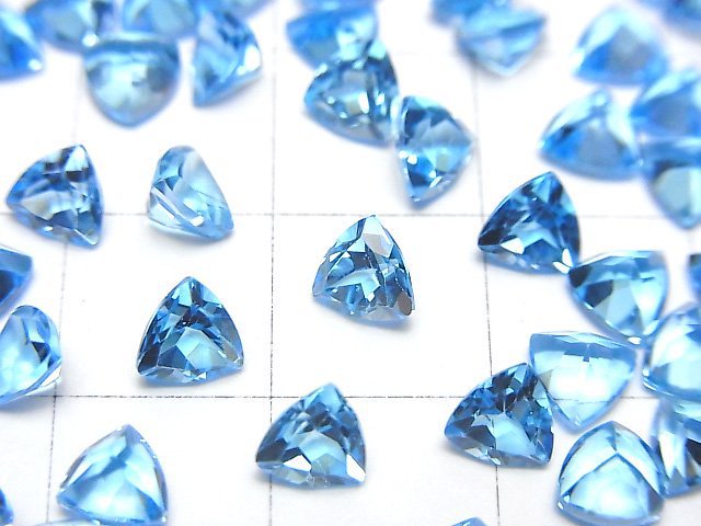 高品質瑞士藍托帕石 AAA 裸石 三角刻面 5x5mm 3顆