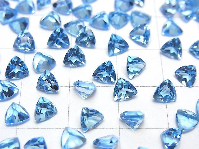 Hochwertiger Schweizer Blauer Topas AAA Lose Stein Dreieck Facettiert 5x5mm 3Stück
