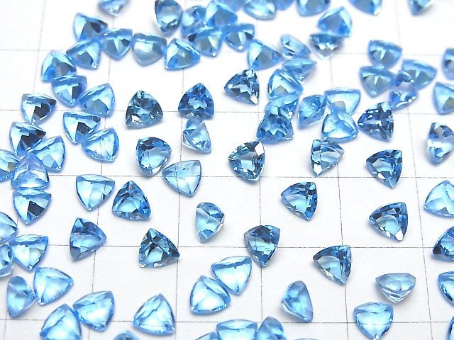 Hochwertiger Schweizer Blauer Topas AAA Lose Stein Dreieck Facettiert 5x5mm 3Stück