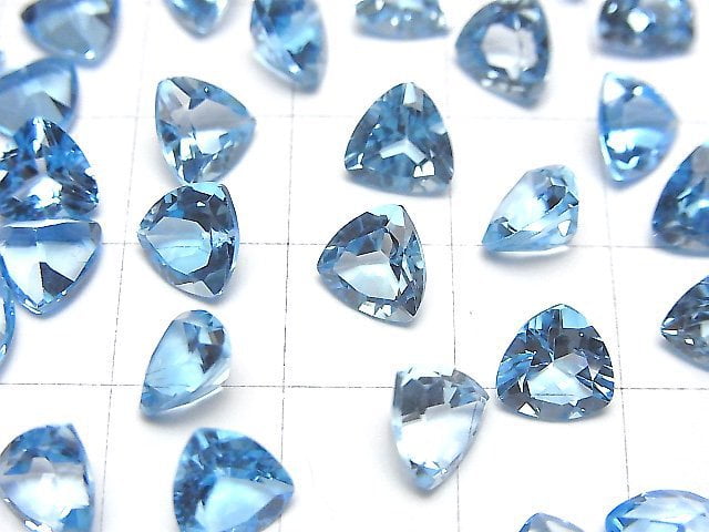 Hochwertiger Schweizer Blauer Topas AAA Lose Stein Dreieck Facettiert 7x7mm 2Stück