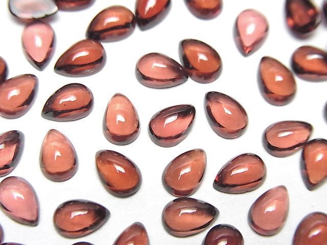 高品質莫三比克石榴石 AAA 梨形凸圓面 6x4mm 5顆