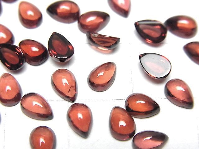 高品質莫三比克石榴石 AAA 梨形凸圓面 6x4mm 5顆