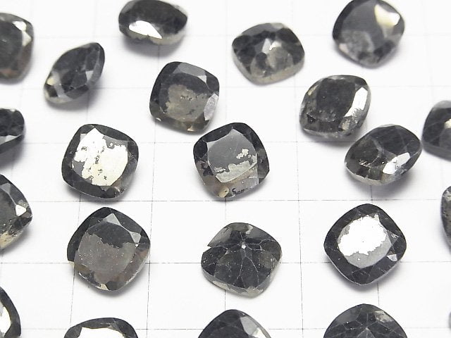 Matrix Pyrit Quadrat Facettiert 10x10mm 2 Stück
