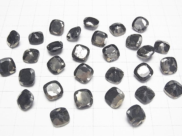 Matrix Pyrit Quadrat Facettiert 10x10mm 2 Stück