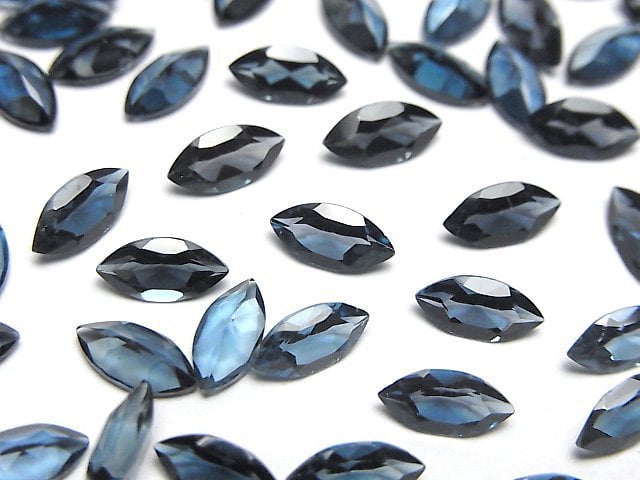 倫敦藍拓帕石 AAA 級馬眼形刻面裸石 8x4mm 3顆
