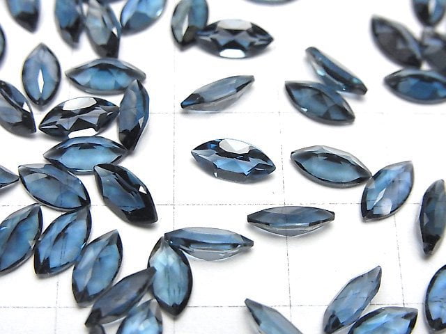 倫敦藍拓帕石 AAA 級馬眼形刻面裸石 8x4mm 3顆