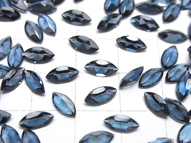 Hochwertiger London Blauer Topas AAA Lose Stein Marquise Facettiert 8x4mm 3Stück