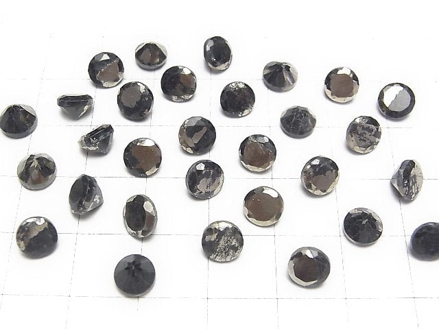 Matrix Pyrit Rund Facettiert 6x6mm 5 Stück