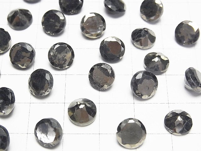 Matrix Pyrit Rund Facettiert 8x8mm 4 Stück