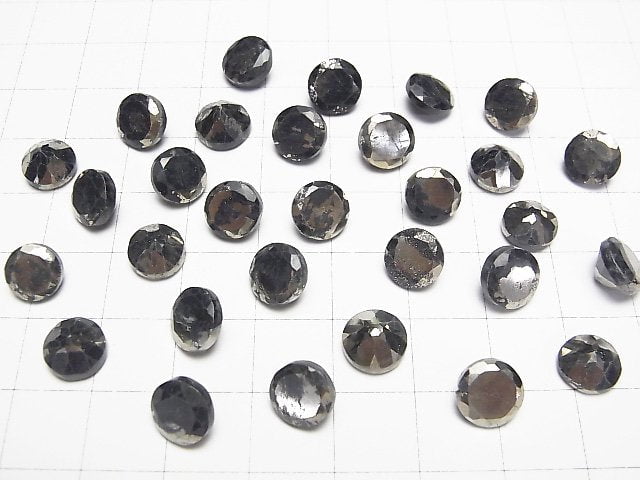 Matrix Pyrit Rund Facettiert 8x8mm 4 Stück