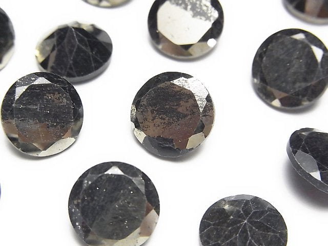 Matrix Pyrite Round Faceted 12x12mm 2pcs