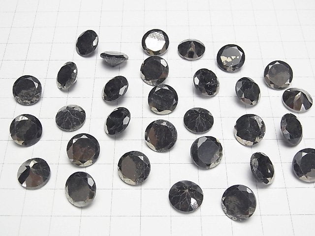 Matrix Pyrit Rund Facettiert 12x12mm 2 Stück