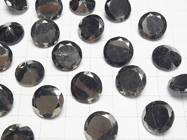 Matrix Pyrit Rund Facettiert 14x14mm 1 Stück