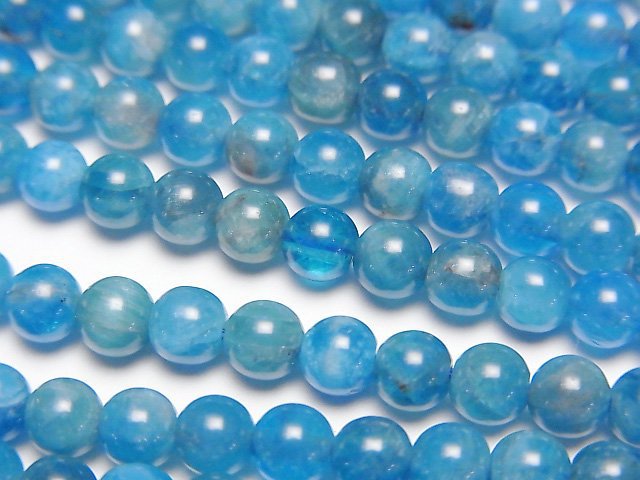 藍磷灰石 AA++ 圓珠 4.5mm 半串或一串珠子 (約15英吋/36公分)