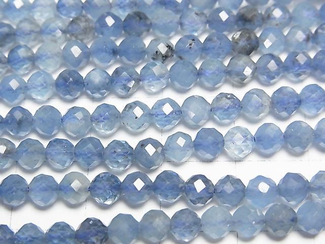 高品質!深海藍海藍寶石 AA++ 刻面圓珠 4mm 半串或一串珠子(約 15 英寸/36 公分)