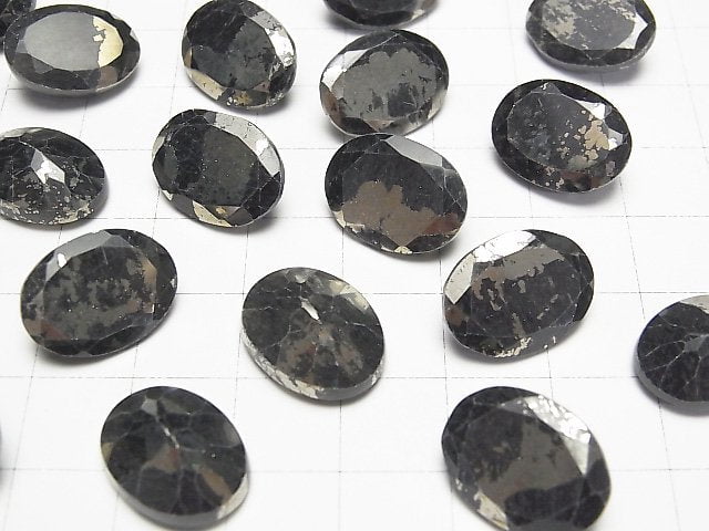 Matrix Pyrit Oval Facettiert 16x12mm 1 Stück