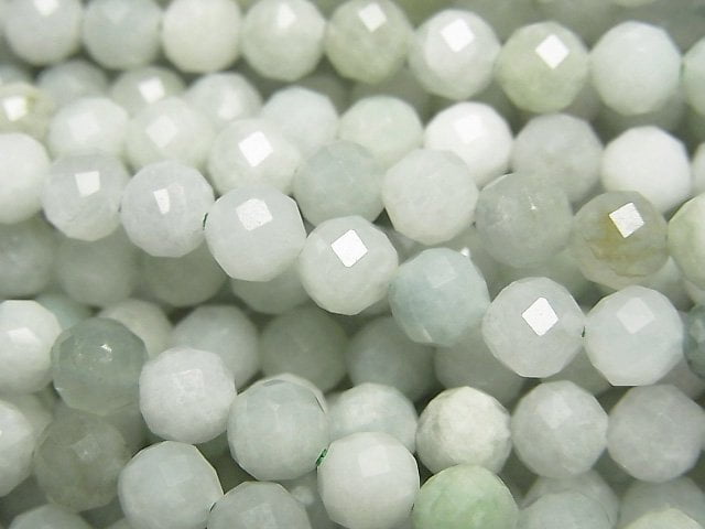 High Quality! Burmese Jadeite AA+ Faceted Round 5mm 1strand beads (aprx.15inch/37cm)