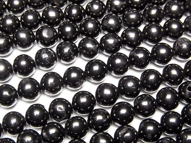 天然煤玉(木化石)圓珠 6mm 1串(約14英吋/35公分)