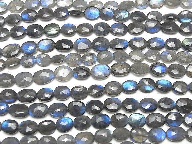 Hochwertiger Labradorit AA++ Flaches Nugget -Facettiert Oval halb oder 1Strang Perlen (ca. 7 Zoll/18 cm)