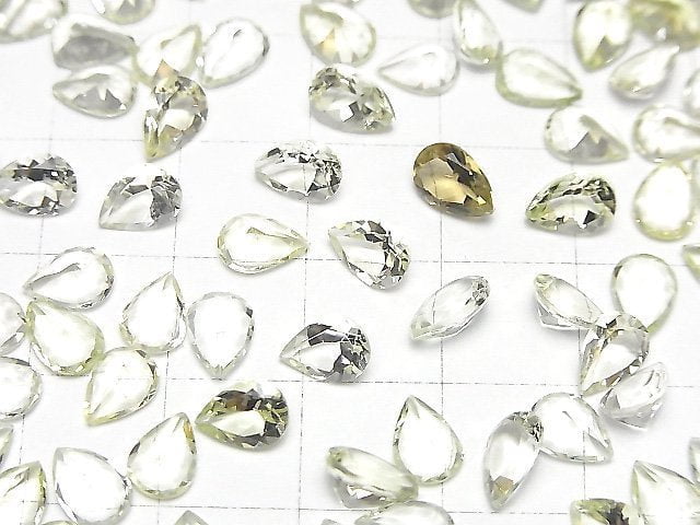 Hochwertiger Heliodor AAA- Lose Stein Birnenform Facettiert 7x5mm 2 Stück