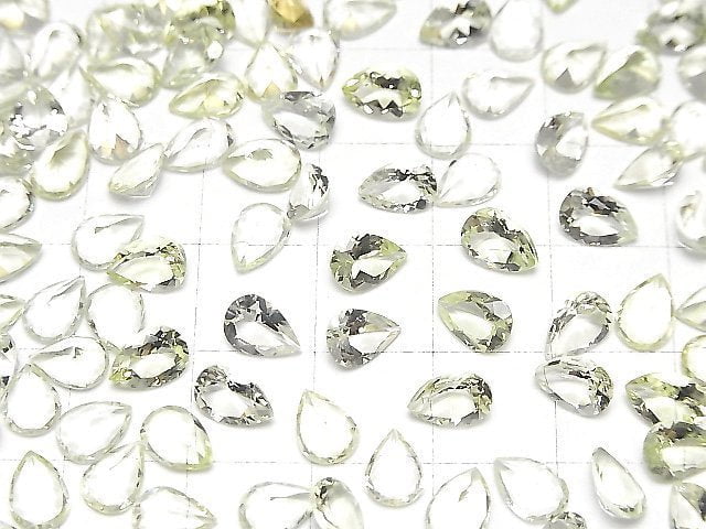 Hochwertiger Heliodor AAA- Lose Stein Birnenform Facettiert 7x5mm 2 Stück