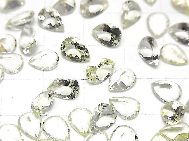 Hochwertiger Heliodor AAA- Lose Stein Birnenform Facettiert 8x6mm 2 Stück