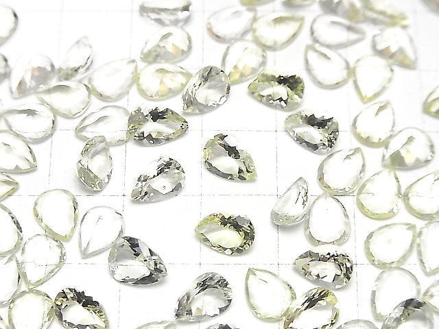 Hochwertiger Heliodor AAA- Lose Stein Birnenform Facettiert 8x6mm 2 Stück