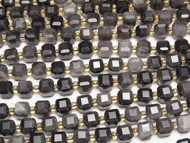 Hochwertig! Silberobsidian AAA Würfelform 6,5x6,5x6,5mm 1Strang Perlen (ca. 14 Zoll/35 cm)