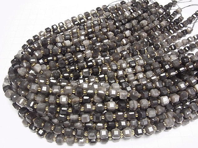 Hochwertig! Silberobsidian AAA Würfelform 6,5x6,5x6,5mm 1Strang Perlen (ca. 14 Zoll/35 cm)