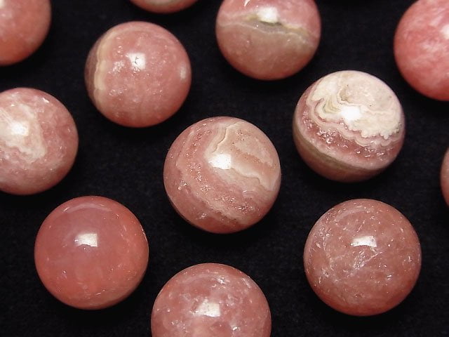 Argentine Rhodochrosite AA++ Sphere, Round 15mm 1pc