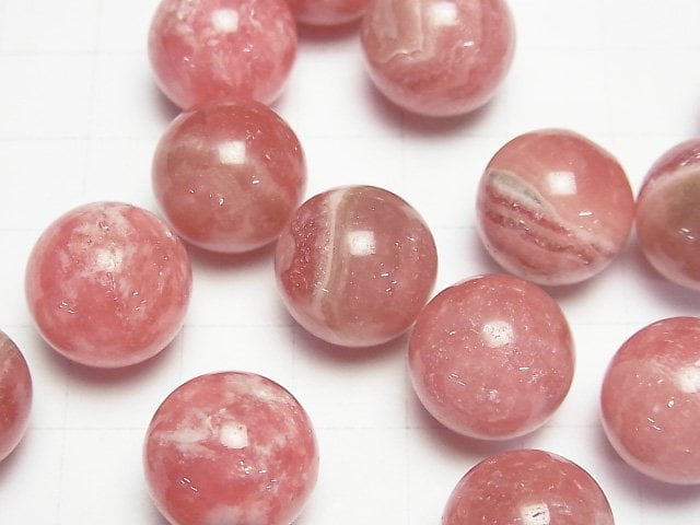 Argentine Rhodochrosite AA++ Sphere, Round 15mm 1pc