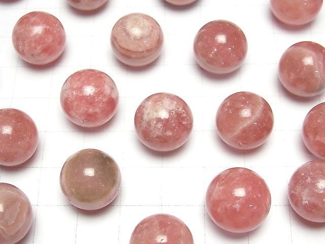 Argentinischer Rhodochrosit AA++ Kugel, Rund 15mm 1 Stück