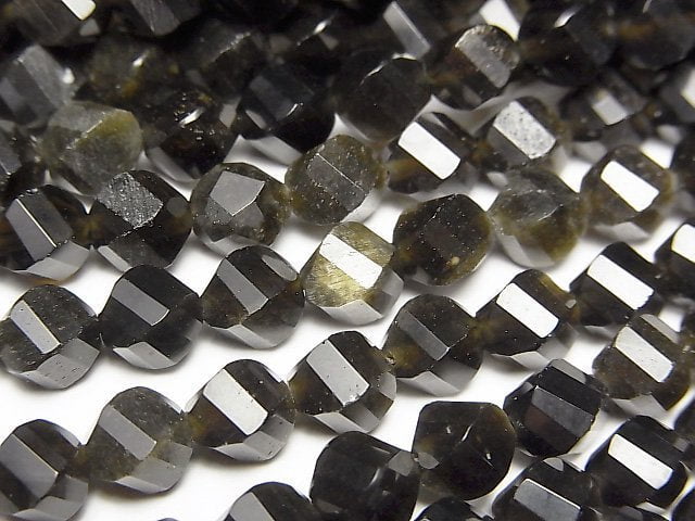 高品質!金曜石 AAA 扭紋 x 多切面 6x5x5mm 1串珠 (約15英吋/37公分)