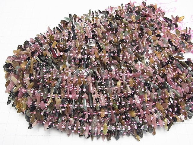 Multicolor Turmalin AA+ Nugget Oben Durchbohrt 1Strang Perlen (ca. 15Zoll/38cm)