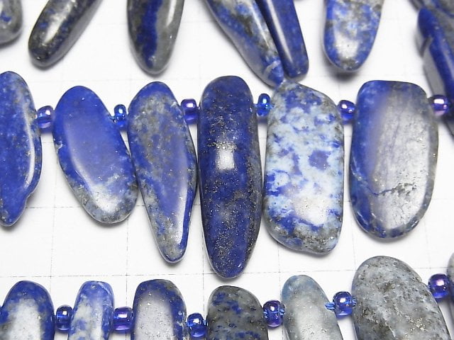 青金石 AA 級不規則隨形珠,頂部鑽孔,1 串珠(約 15 英寸/38 公分)
