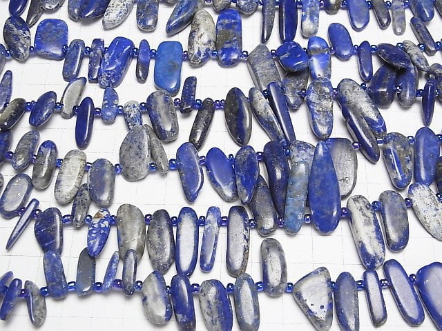Lapislazuli AA Nugget Oben Durchbohrtes Loch 1Strang Perlen (ca. 15 Zoll/38 cm)