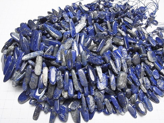 Lapislazuli AA Nugget Oben Durchbohrtes Loch 1Strang Perlen (ca. 15 Zoll/38 cm)