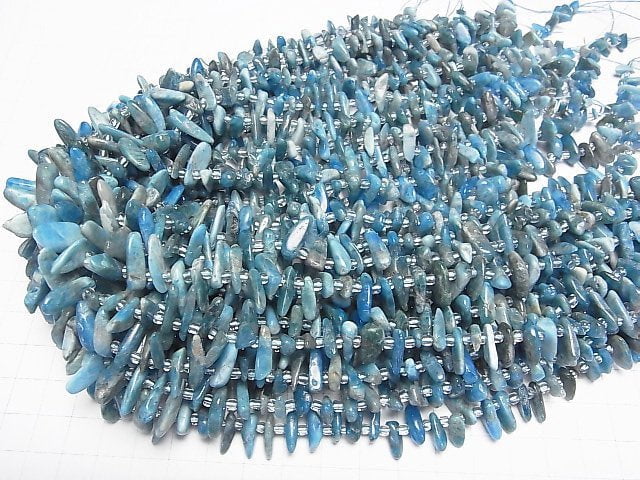 Blauer Apatit AA Nugget Oben Durchbohrtes Loch 1Strang Perlen (ca. 15 Zoll/37 cm)