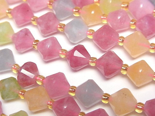 High Quality! Multicolor Jade Abacus Cut 8x8x8mm 1strand beads (aprx.14inch/35cm)