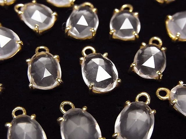 High Quality Rose Quartz AAA Bezel Setting Freeform Rose Cut 18KGP 2pcs