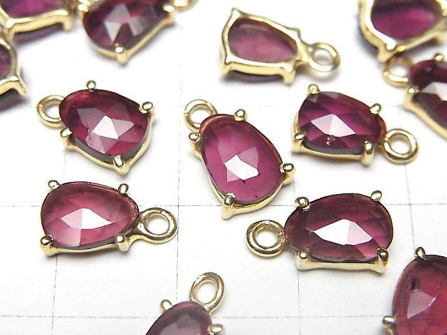 High Quality Rhodolite Garnet AAA- Bezel Setting Freeform Rose Cut 18KGP 2pcs