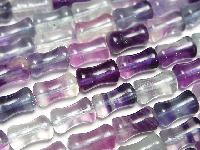 Multicolor Fluorite AAA- Bamboo 10x6x6mm 1strand beads (aprx.15inch/37cm)