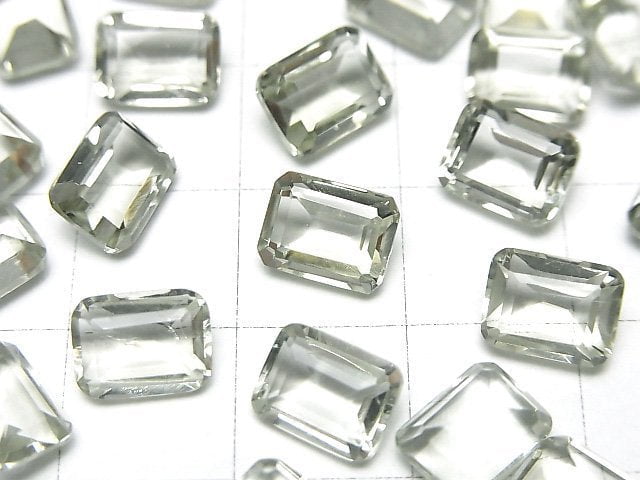 高品質綠紫水晶 AAA 裸石 矩形刻面 8x6mm 3顆